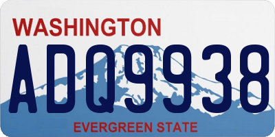 WA license plate ADQ9938