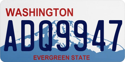WA license plate ADQ9947