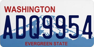 WA license plate ADQ9954