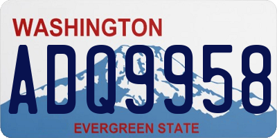 WA license plate ADQ9958