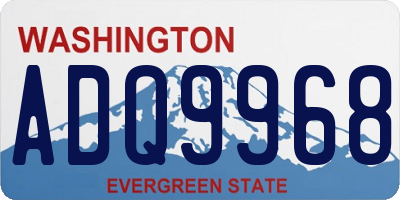 WA license plate ADQ9968