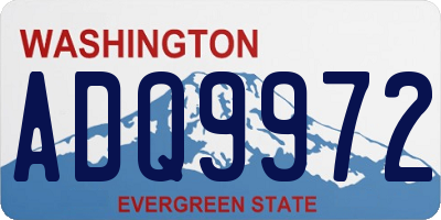 WA license plate ADQ9972