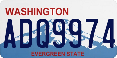 WA license plate ADQ9974