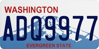WA license plate ADQ9977
