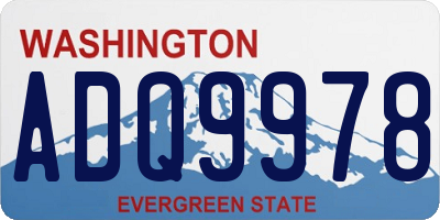 WA license plate ADQ9978