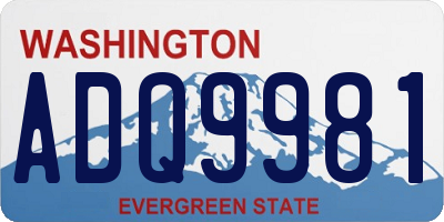 WA license plate ADQ9981