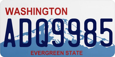 WA license plate ADQ9985