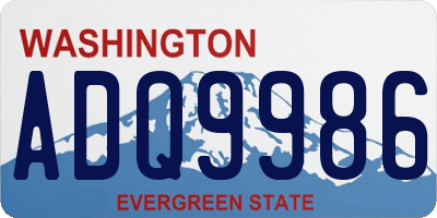 WA license plate ADQ9986