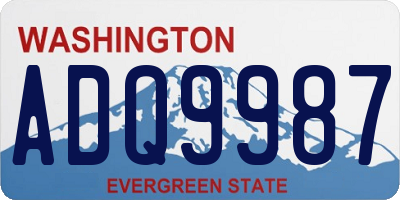 WA license plate ADQ9987