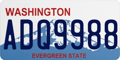 WA license plate ADQ9988