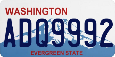 WA license plate ADQ9992