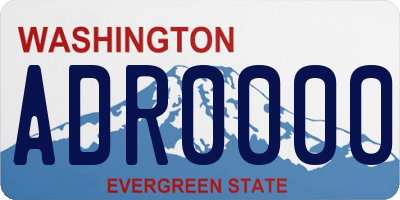 WA license plate ADR0000