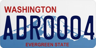 WA license plate ADR0004