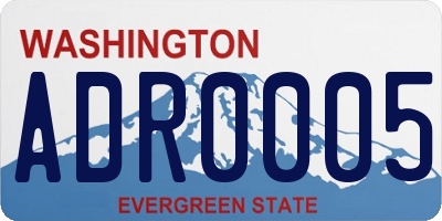 WA license plate ADR0005