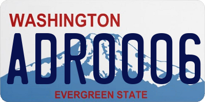 WA license plate ADR0006