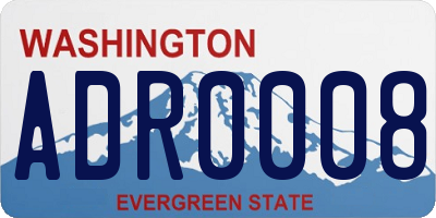 WA license plate ADR0008