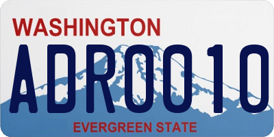 WA license plate ADR0010