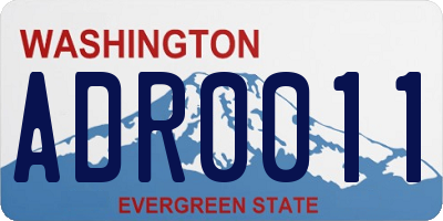 WA license plate ADR0011