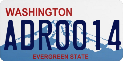 WA license plate ADR0014