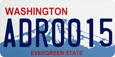 WA license plate ADR0015