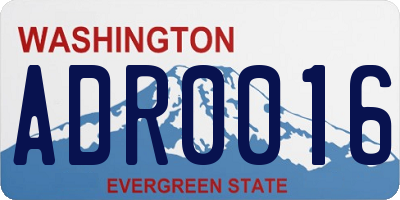 WA license plate ADR0016