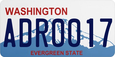 WA license plate ADR0017