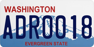 WA license plate ADR0018