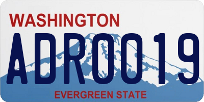 WA license plate ADR0019