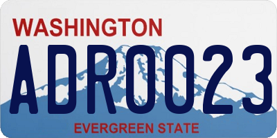 WA license plate ADR0023