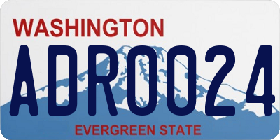 WA license plate ADR0024