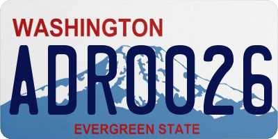 WA license plate ADR0026