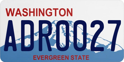 WA license plate ADR0027