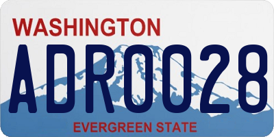 WA license plate ADR0028