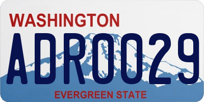 WA license plate ADR0029