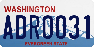WA license plate ADR0031