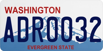 WA license plate ADR0032