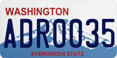 WA license plate ADR0035
