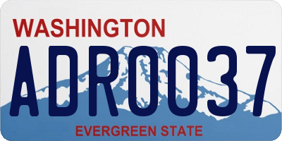 WA license plate ADR0037