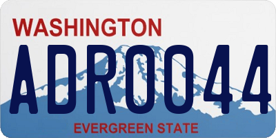 WA license plate ADR0044