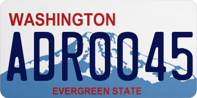 WA license plate ADR0045