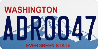 WA license plate ADR0047