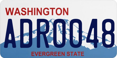 WA license plate ADR0048