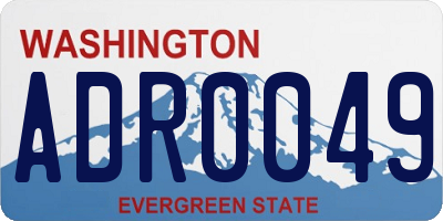 WA license plate ADR0049