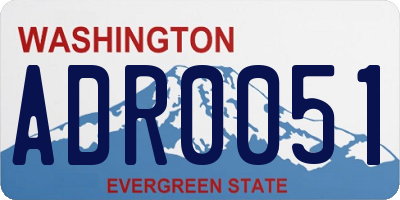 WA license plate ADR0051
