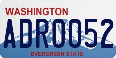 WA license plate ADR0052