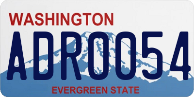 WA license plate ADR0054