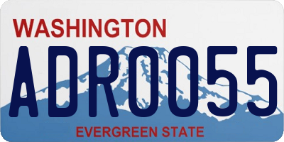 WA license plate ADR0055