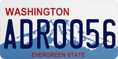 WA license plate ADR0056