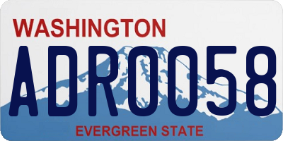 WA license plate ADR0058