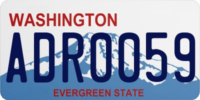 WA license plate ADR0059